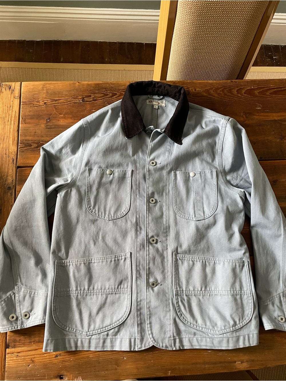 Wallace & Barnes Chore Jacket with Dark Brown Corduroy Collar